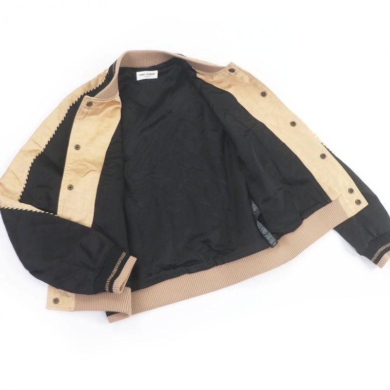 Saint Laurent Paris 643883 Teddy Jacket Stadium Jumper - Blouson Jacket Gold