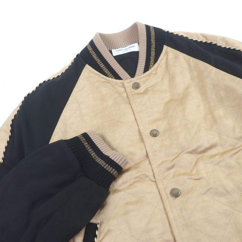 Saint Laurent Paris 643883 Teddy Jacket Stadium Jumper - Blouson Jacket Gold
