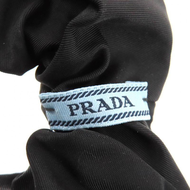 PRADA 1if015 Re-nylon Scrunchie Hair Tie Hair Accessory Black Ladies With