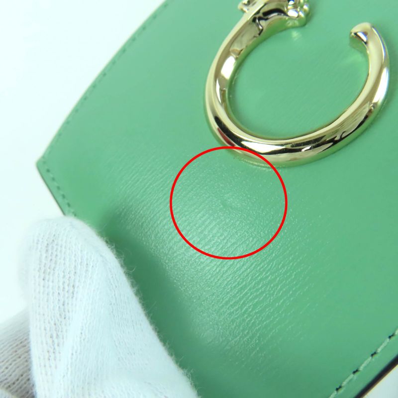 Cartier Card Holder Panther C Grain Cuffskin Seji Green Card Case Gold Hardware