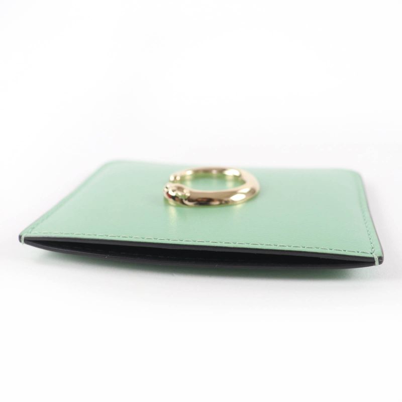 Cartier Card Holder Panther C Grain Cuffskin Seji Green Card Case Gold Hardware