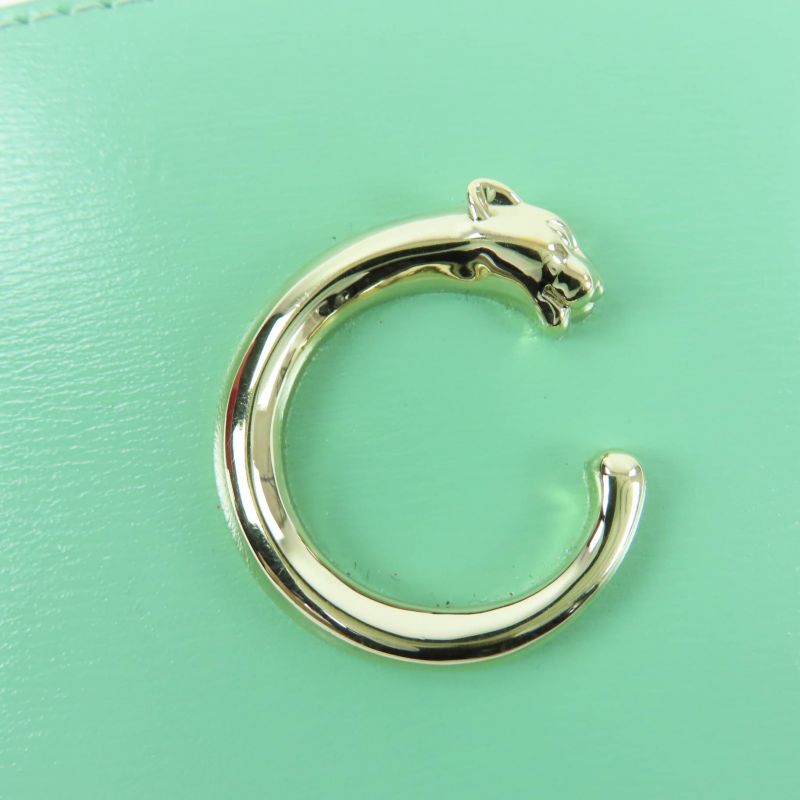 Cartier Card Holder Panther C Grain Cuffskin Seji Green Card Case Gold Hardware