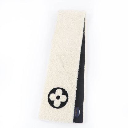 Louis Vuitton M77054 Echarpe -ring LV Logo Shearling Mouton Muffler - Ivory