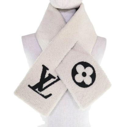 Louis Vuitton M77054 Echarpe -ring LV Logo Shearling Mouton Muffler - Ivory