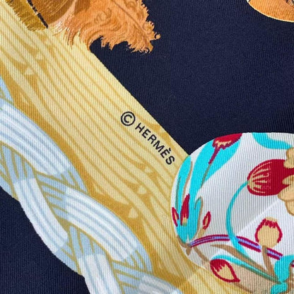 HERMES Carre 90 100% Silk Scarf Couvée D'HERMES HERMES Egg Black Box Included