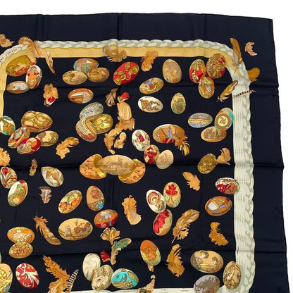 HERMES Carre 90 100% Silk Scarf Couvée D'HERMES HERMES Egg Black Box Included