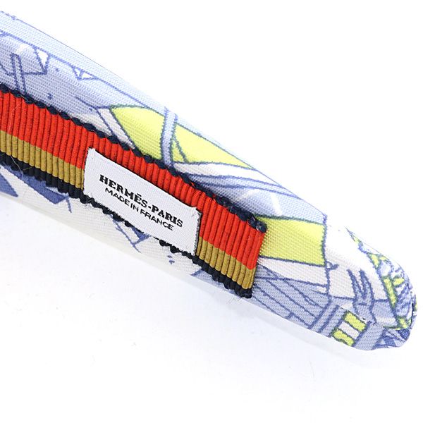 Hermes Headband Silk Twill Light Blue Series Width
