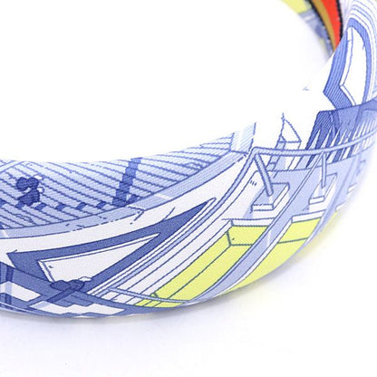 Hermes Headband Silk Twill Light Blue Series Width