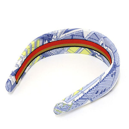 Hermes Headband Silk Twill Light Blue Series Width