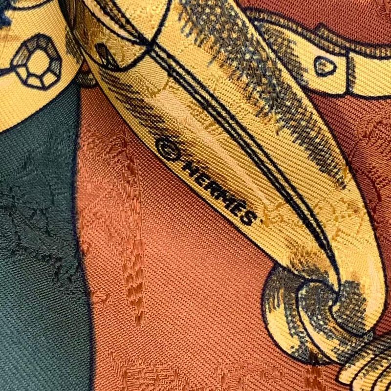 HERMES Scarf Carre 90 100% Silk L'instrvction DV ROY Teiogaku Horse Pattern