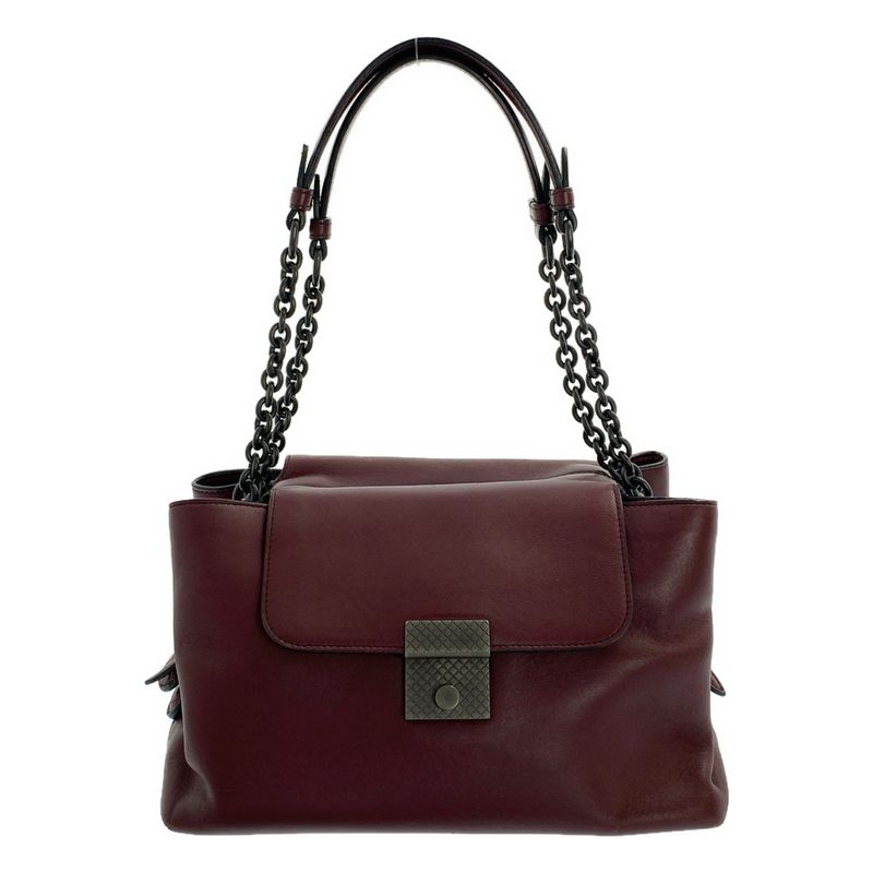 BOTTEGA VENETA | Leather Chain Handle Flap Tote Bag | Burgundy | Ladies