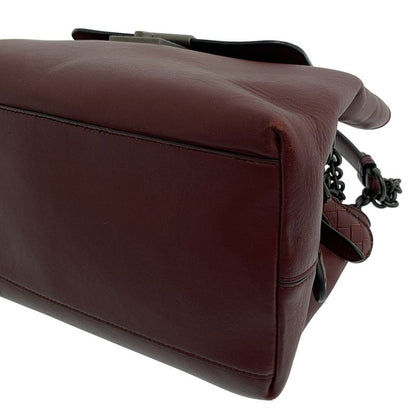 BOTTEGA VENETA | Leather Chain Handle Flap Tote Bag | Burgundy | Ladies