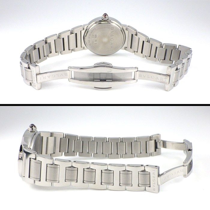 Bvlgari Watch Date White Shell Dial SS Quartz Analog