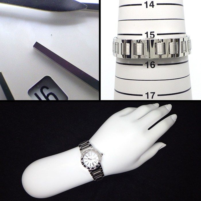 Bvlgari Watch Date White Shell Dial SS Quartz Analog