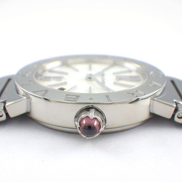 Bvlgari Watch Date White Shell Dial SS Quartz Analog