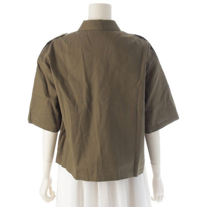 CELINE 2022 Cotton Eddy Triomphe Button Short Sleeve Military Short Sleeve