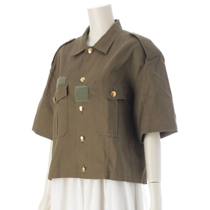 CELINE 2022 Cotton Eddy Triomphe Button Short Sleeve Military Short Sleeve