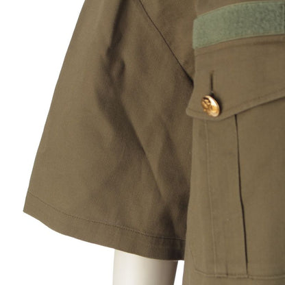 CELINE 2022 Cotton Eddy Triomphe Button Short Sleeve Military Short Sleeve