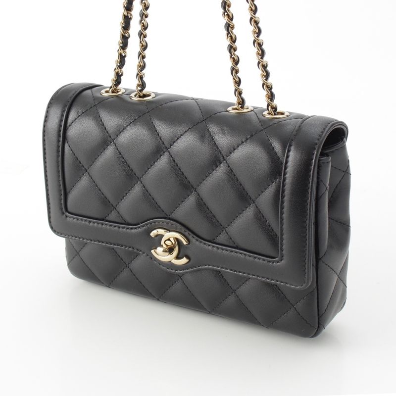 CHANEL Matelasse Lambskin Mini Flap Chain Shoulder Bag Random Number As5048