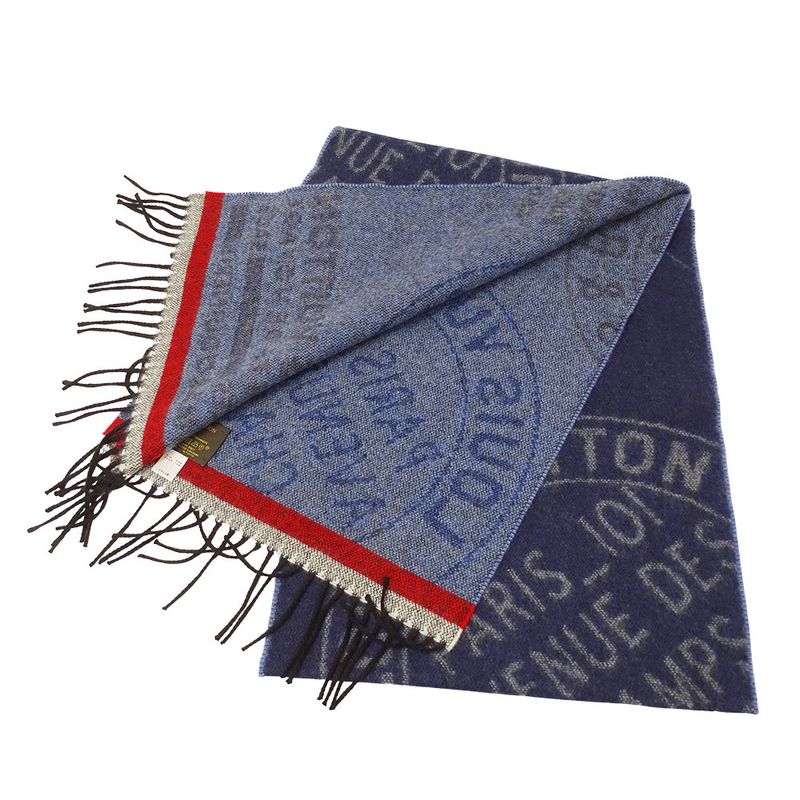 Louis Vuitton Muffler - Men's Brand Shawl Wool Cashmere Echarpe - Trunk Stamps