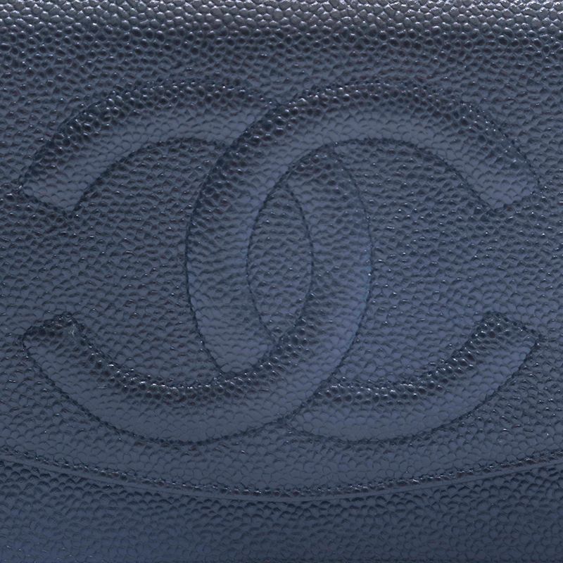 Chanel Shoulder Bag Caviar Leather CC Logo Chain Wallet