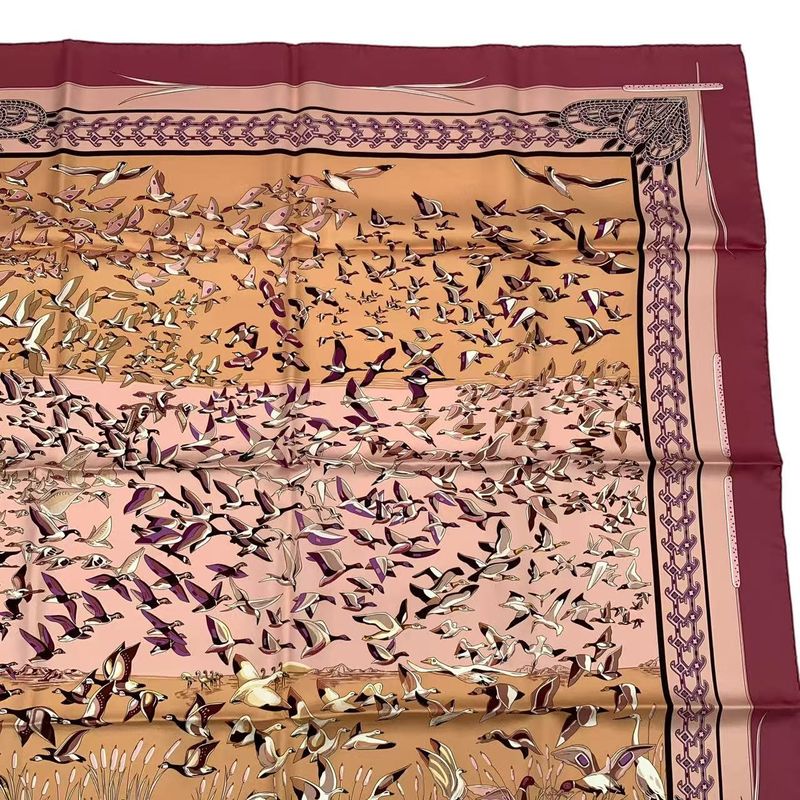 HERMES Carre 90 100% Silk Scarf Libres Comme L'air Sky Is Free Pink Box Included