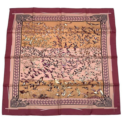 HERMES Carre 90 100% Silk Scarf Libres Comme L'air Sky Is Free Pink Box Included