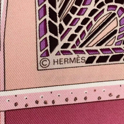HERMES Carre 90 100% Silk Scarf Libres Comme L'air Sky Is Free Pink Box Included