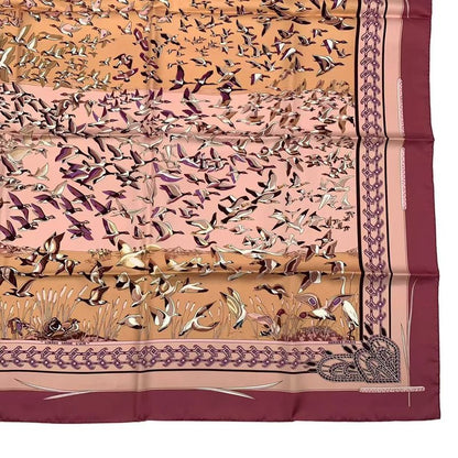 HERMES Carre 90 100% Silk Scarf Libres Comme L'air Sky Is Free Pink Box Included