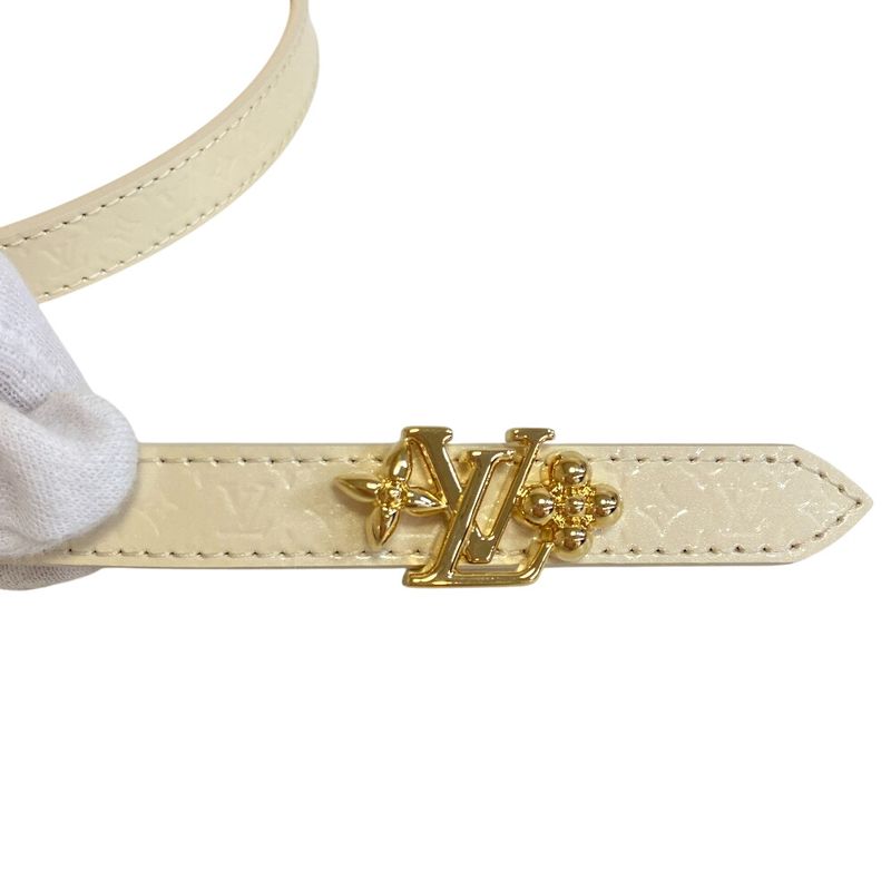 Louis Vuitton M8489 LV Logo LV Gram 15mm Reversible Belt White Ladies