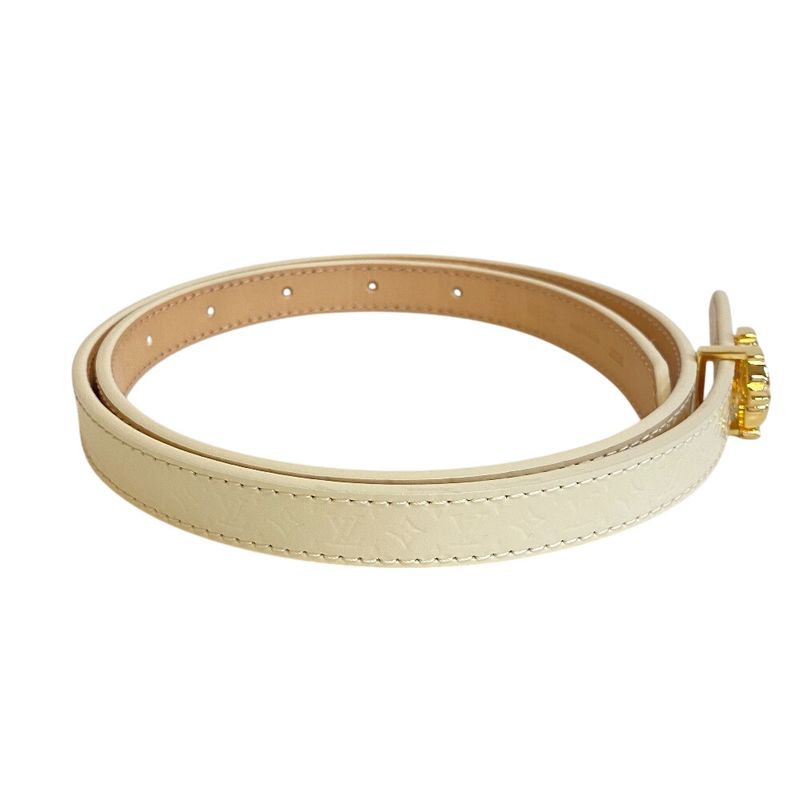 Louis Vuitton M8489 LV Logo LV Gram 15mm Reversible Belt White Ladies