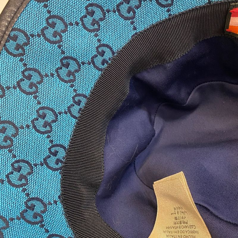GUCCI 656573 Hat Fedora Hat Bucket Hat Blue - Unisex