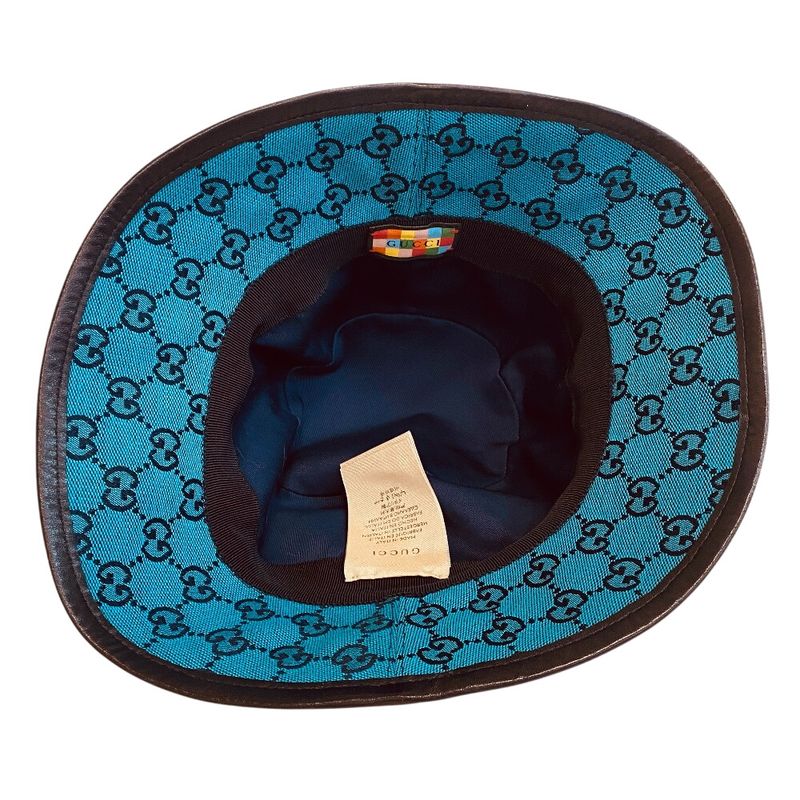GUCCI 656573 Hat Fedora Hat Bucket Hat Blue - Unisex