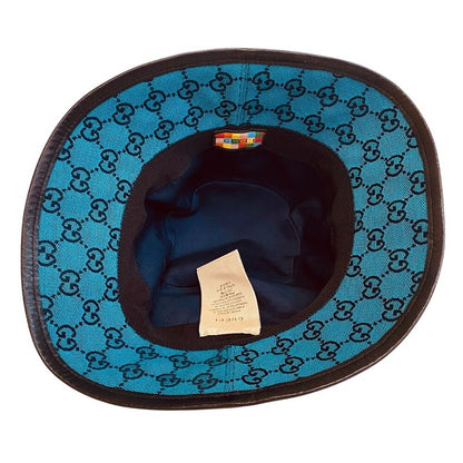 GUCCI 656573 Hat Fedora Hat Bucket Hat Blue - Unisex