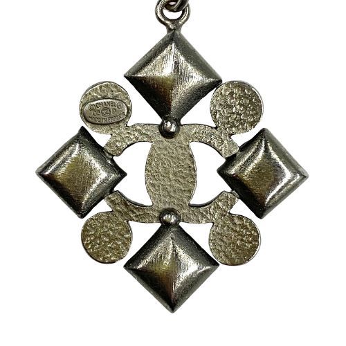 Chanel Necklace CC Logo Gripois Rhinestone Pendant Vintage