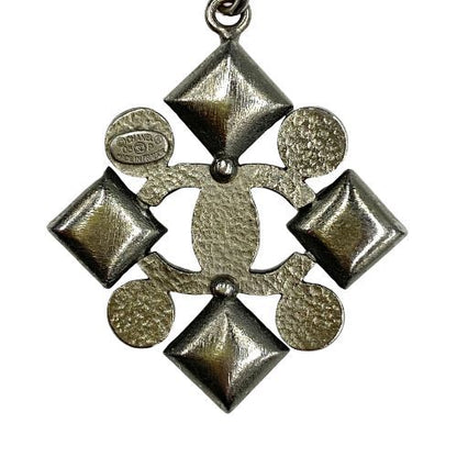 Chanel Necklace CC Logo Gripois Rhinestone Pendant Vintage