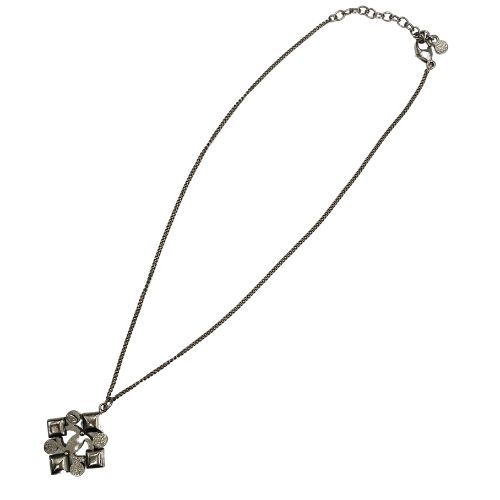 Chanel Necklace CC Logo Gripois Rhinestone Pendant Vintage