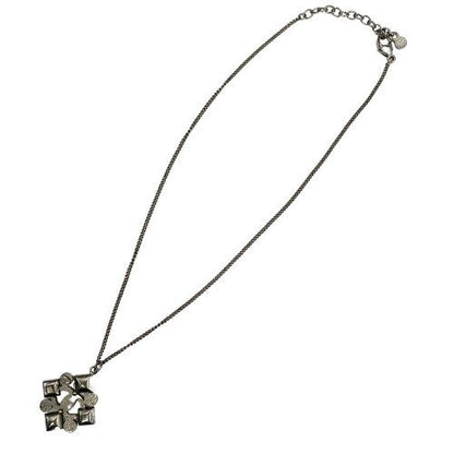 Chanel Necklace CC Logo Gripois Rhinestone Pendant Vintage