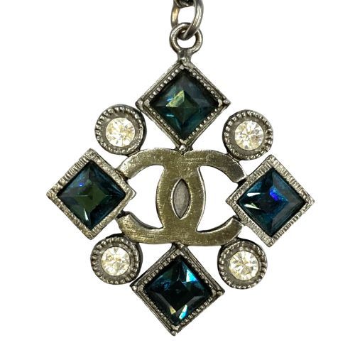 Chanel Necklace CC Logo Gripois Rhinestone Pendant Vintage