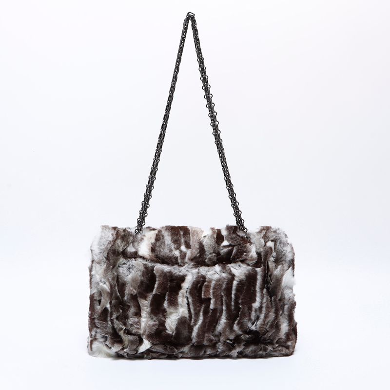 Chanel Shoulder Bag 23 2.55 Double Flap Rabbit Fur