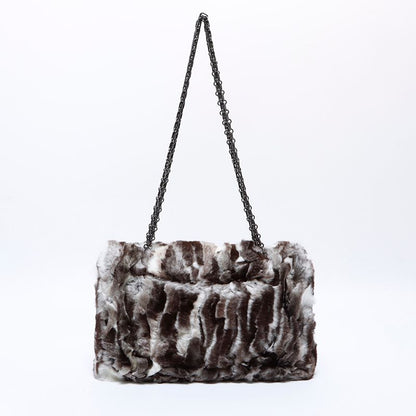 Chanel Shoulder Bag 23 2.55 Double Flap Rabbit Fur