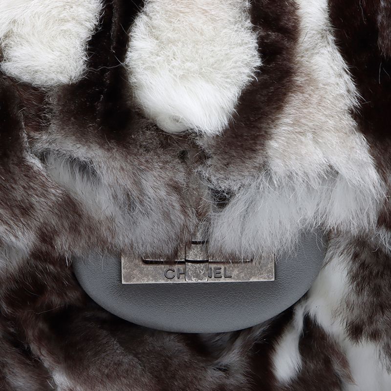 Chanel Shoulder Bag 23 2.55 Double Flap Rabbit Fur