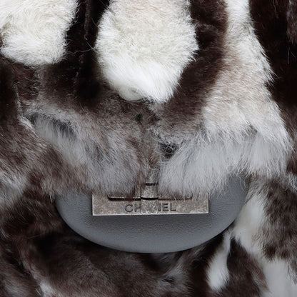 Chanel Shoulder Bag 23 2.55 Double Flap Rabbit Fur