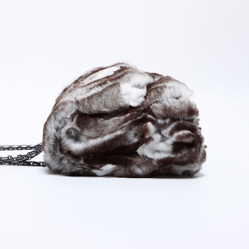 Chanel Shoulder Bag 23 2.55 Double Flap Rabbit Fur