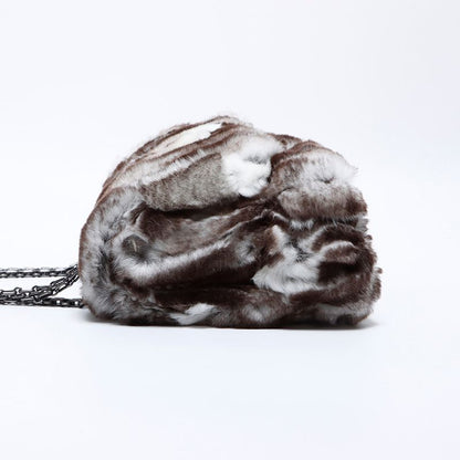 Chanel Shoulder Bag 23 2.55 Double Flap Rabbit Fur