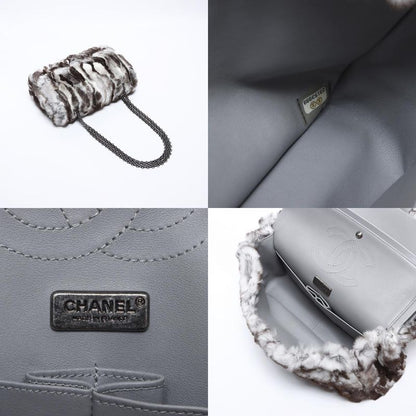 Chanel Shoulder Bag 23 2.55 Double Flap Rabbit Fur