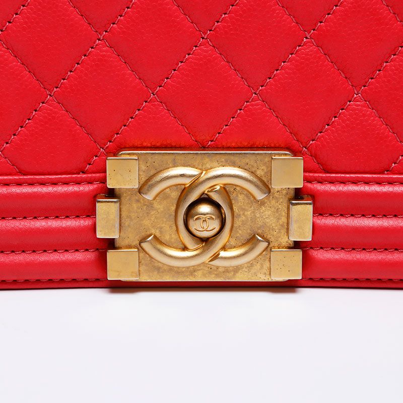 Chanel Shoulder Bag Caviar Leather Boy