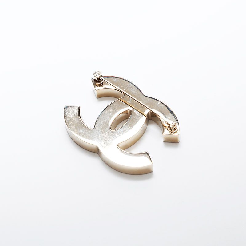Chanel Brooch CC Logo Bicolor Black & Pink