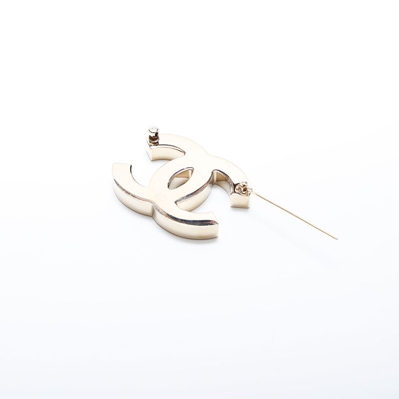 Chanel Brooch CC Logo Bicolor Black & Pink