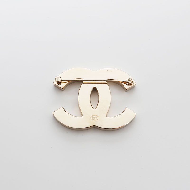 Chanel Brooch CC Logo Bicolor Black & Pink